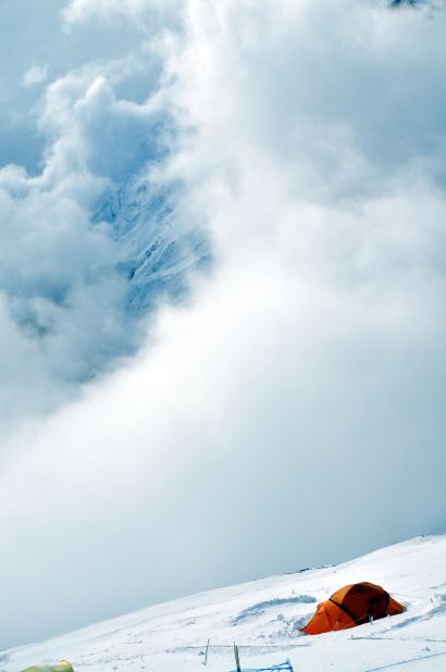 Ben Yehuda's photo of a lone tent at Camp 3 shows the loneliness that can reign on Everest.