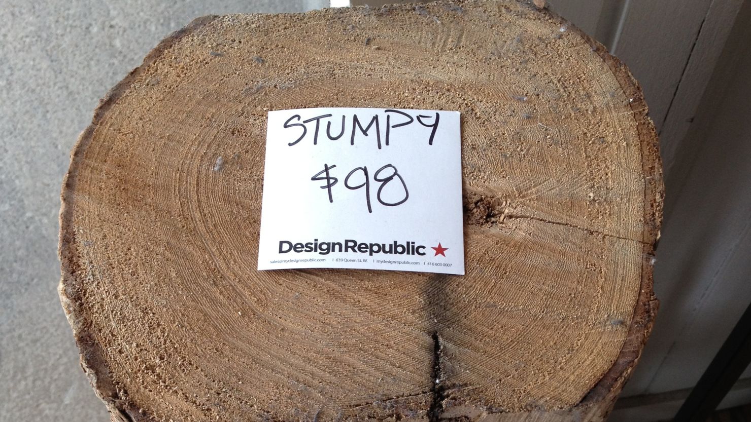 Log: It's big. It's heavy. It's wood. It costs $98.