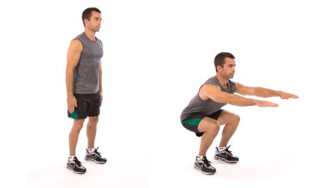 Squat: Works lower body