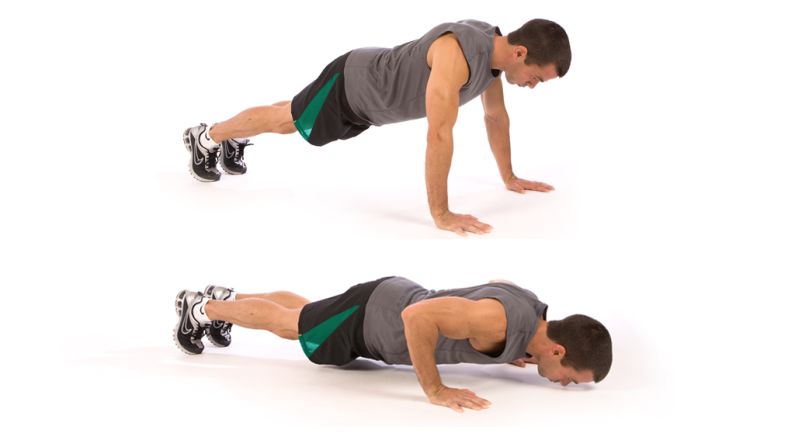 Push-up: Works upper body