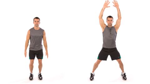 Trainer Chris Jordan has designed a high-intensity circuit training program to help his clients lose weight and get fit. Instructions: Do as many reps of each move as you can in 30 seconds, resting 10 seconds in between. Repeat the circuit two to three times. First up, jumping jacks. 