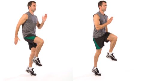 High knees: Works total body