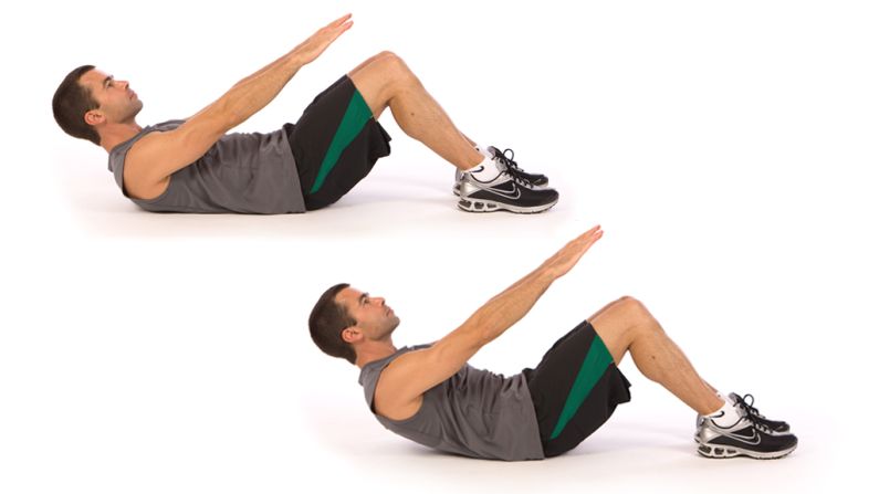 Abdominal crunch: Works core