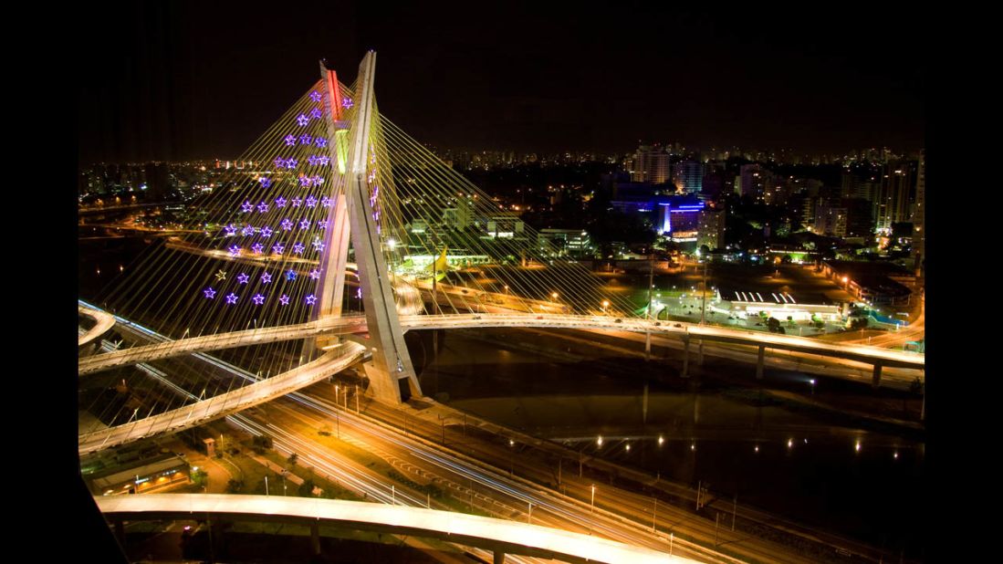 Octavio Frias de Oliveira Bridge, Sao Paulo, Brazil.