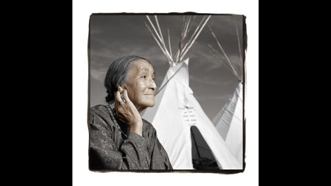 <strong>Lucille Windy-Boy, 71 (Rocky Boy, Montana)</strong><br />Lucille, a recent widow, is known across the reservation for the high-quality tepees she sews. Her husband was an important spiritual leader in the territory. When Borges met Lucille, she was surrounded by some of her 42 grandchildren and 32 great-grandchildren. They proudly told him that Lucille and her husband had started college five years ago and earned their bachelor's degrees together, inspiring all the young people in their community.