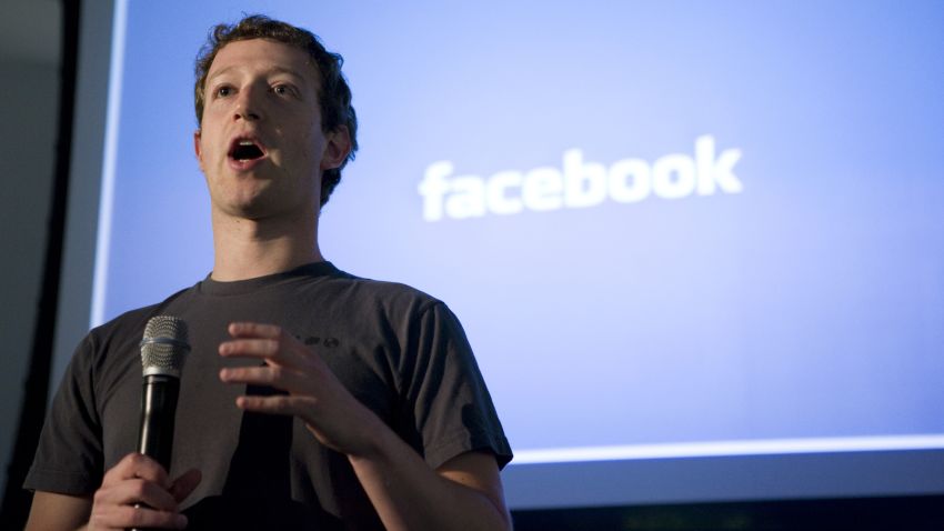 Mark Zuckerberg, CEO of Facebook, makes an opening speech of the media event, "behind the Scenes" to show the latest technology powering Facebook at their headquarters in Palo Alto on April 7, 2011 in California. AFP Photo Kimihiro Hoshino (Photo credit should read KIMIHIRO HOSHINO/AFP/Getty Images)