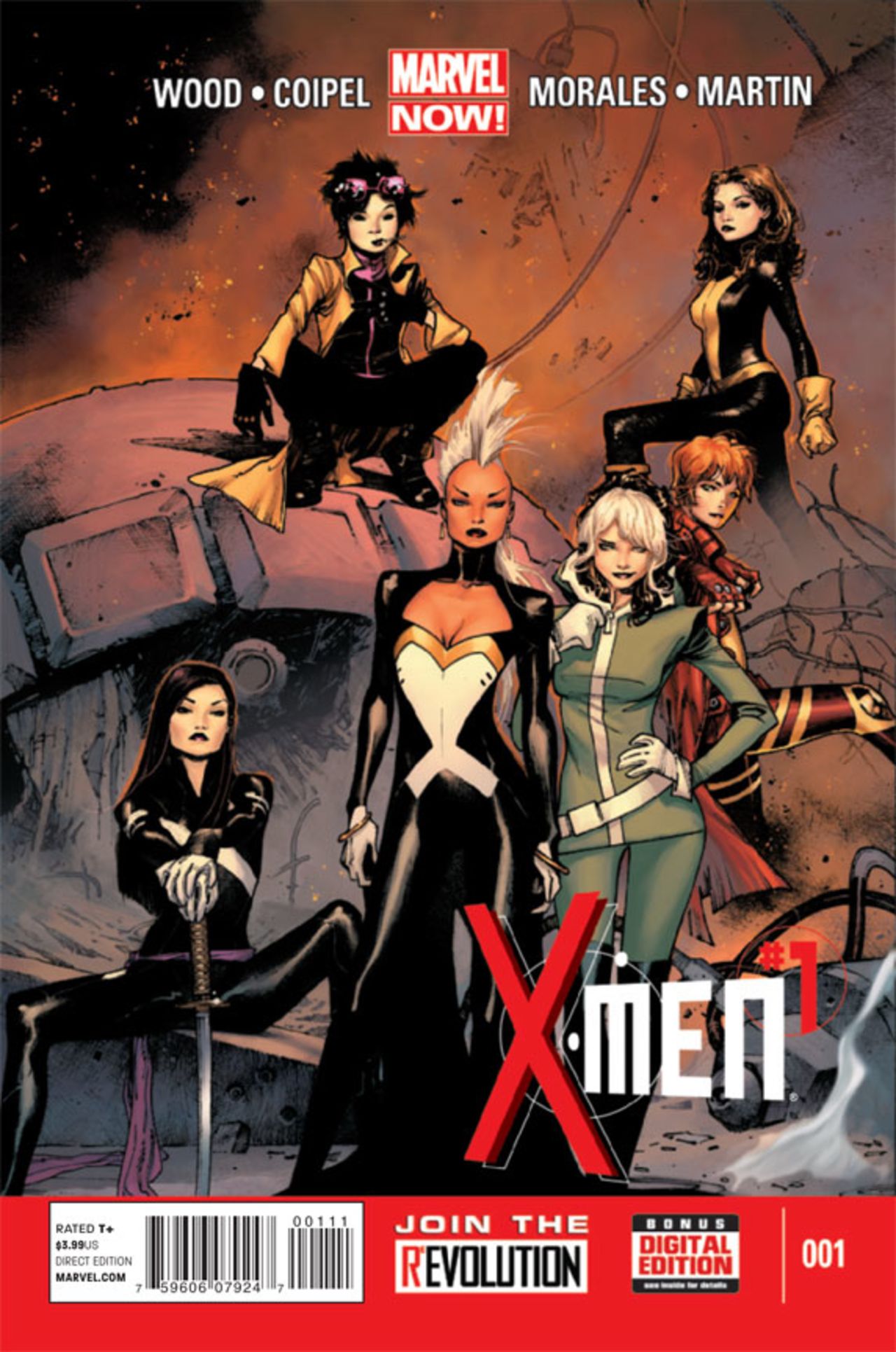 For the first time in its 50-year history, the X-Men will be made up  entirely of women: Storm, Rogue, Jubilee, Kitty Pryde, Rachel Grey and Psylocke make up the mutant team in "X-Men" #1, in stores May 29. Check out more of this exclusive look at that first issue (hide captions to get the full picture).