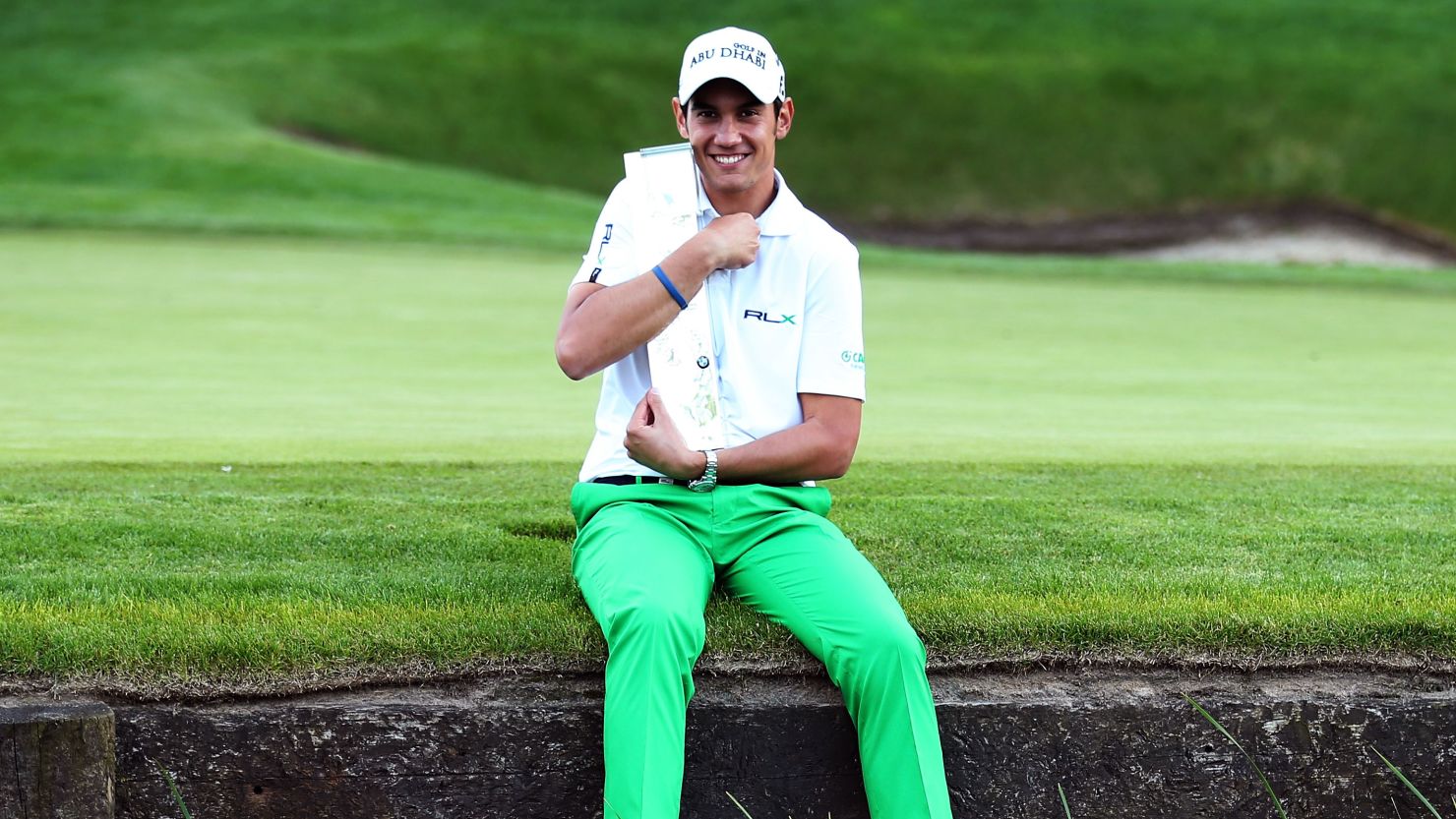 Italy's Matteo Manassero was all smiles after winning the PGA Championship in a playoff. 