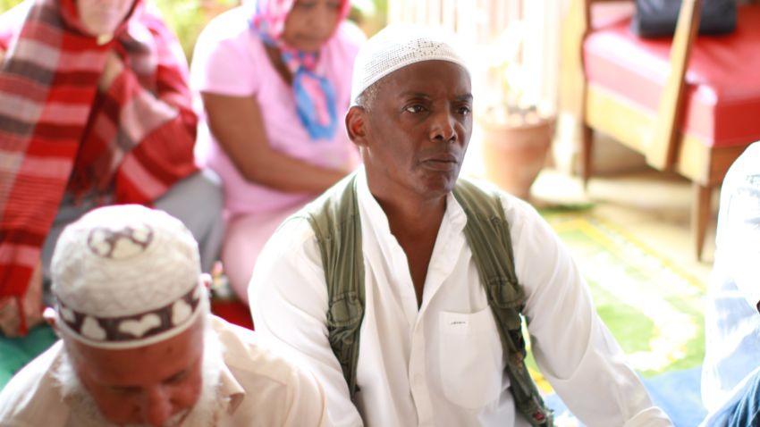 William Potts prays with other Muslims in Alamar, Cuba on May 17, 2013. After nearly 30 years of living as a fugitive on the island, Potts says he is ready to return to the U.S. and face hijacking charges.