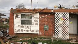 A message is left by a homeowner who lost his home in the May 20 tornado on Monday, May 27, in Moore, Oklahoma.  View more photos of the aftermath in the region and another gallery of aerial shots of the damage.