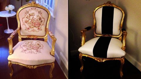 Hit estate sales for vintage finds like this baroque Louis XV Rococo style chair, which you can have reupholstered to suit your style.