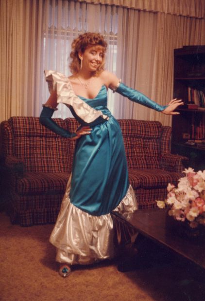 1986: Martrese White's grandmother was a seamstress at a now-closed Bonwit Teller department store. "I came up with the design, she directed me with my execution. I also crafted a matching handbag, gloves, and made rosettes for my shoes. In hindsight, I was a mash-up of Scarlett O'Hara and Ziggy Stardust, but at the time, I felt spec-TAC-u-lar."