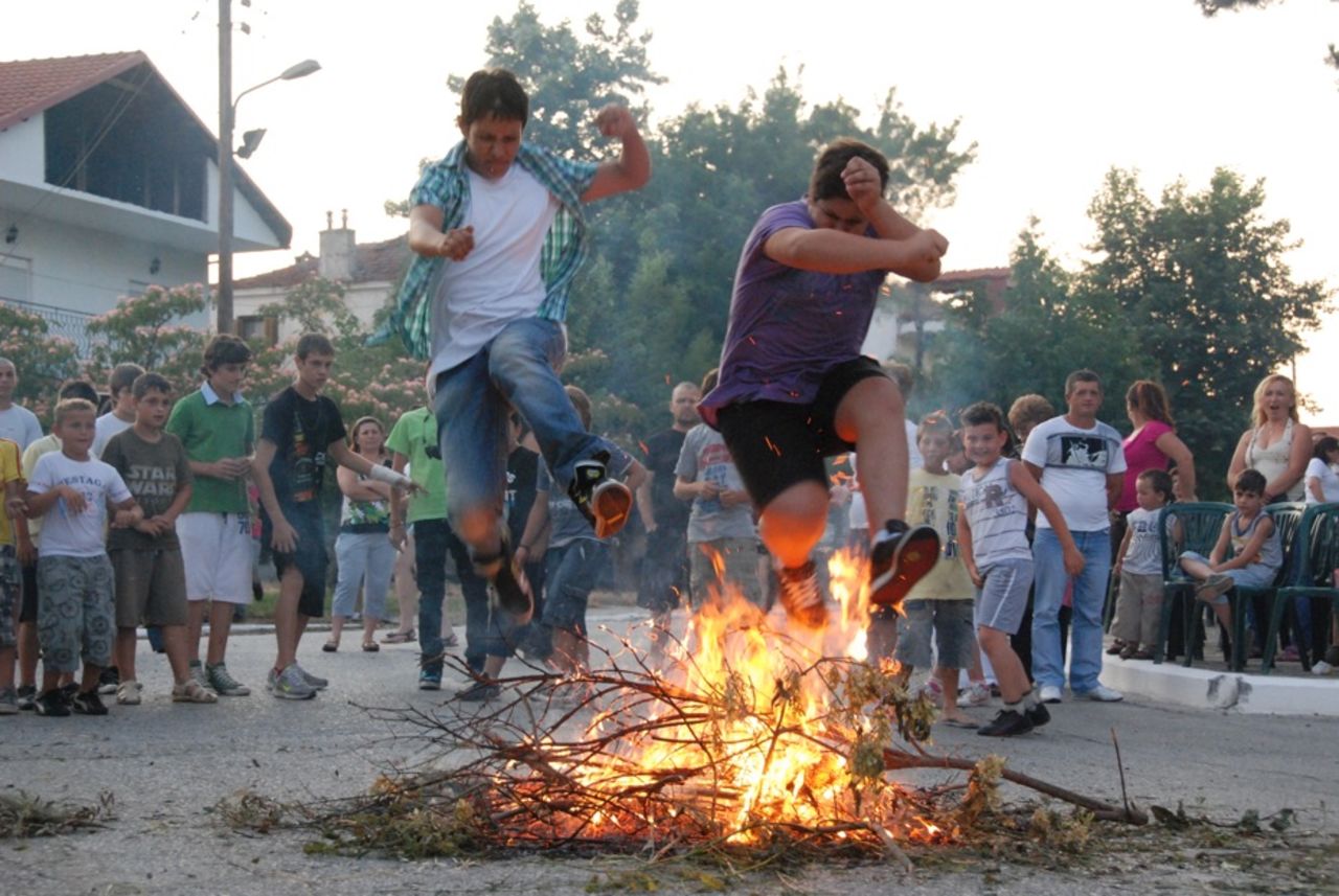 During the Greek solstice celebration Klidonas, bachelors across the country try to impress single ladies by building tall fires and jumping over them. According to custom, anyone who jumps the flames three times is rewarded with a good year ahead but more importantly a likely date for the evening. 