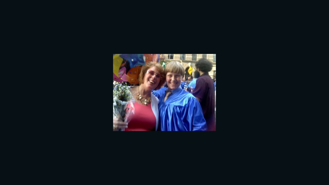 Este Osofsky-McGonigle and her son, Zachary, after her stroke.