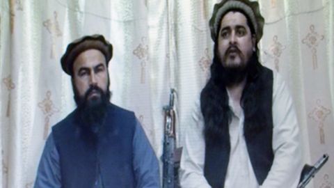 This undated image by the Tehreek-e-Taliban Pakistan shows the leader Hakimullah Mehsud and his deputy Wali-ur Rehman.