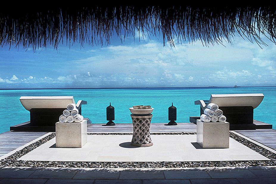 Before exposing delicate skin to sun, guests at Taj Exotica can build up to swimming in the buff on seaside sun beds.