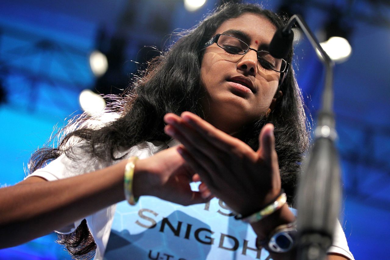 Snigdha Nandipati won in 2012 with the word "guetapens," which means an ambush.