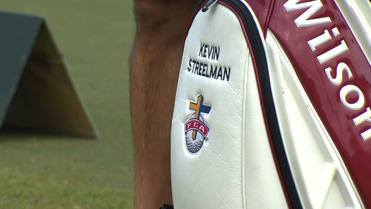 Kevin Streelman is fiercely proud of his faith and has the Crucifix embroidered on his golf bag.
