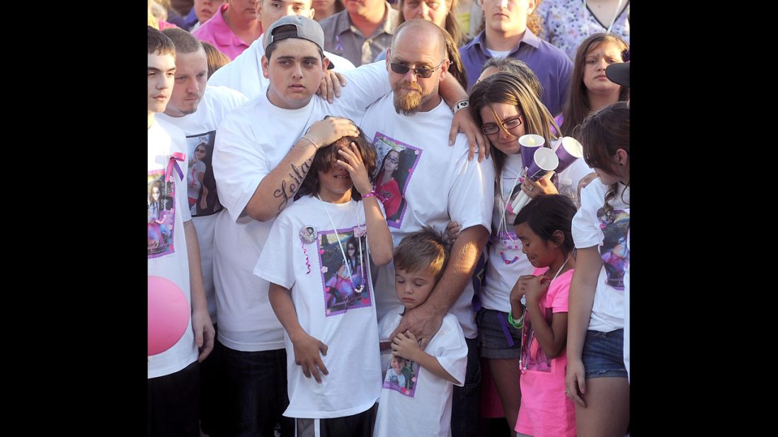 Leila Fowler's family mourns at a vigil for her on April 30.