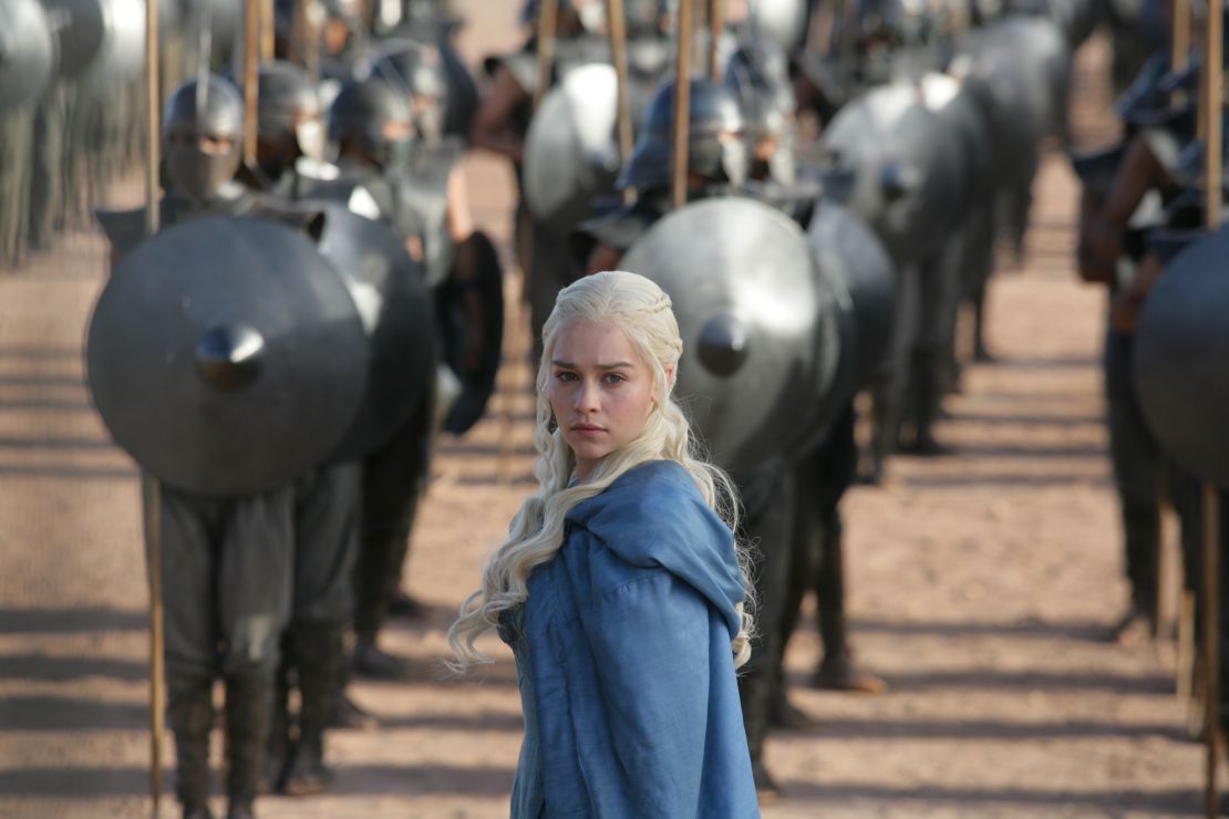 Daenerys Targaryen (Emilia Clarke) in Astapor, filmed in Essaouira's fort.