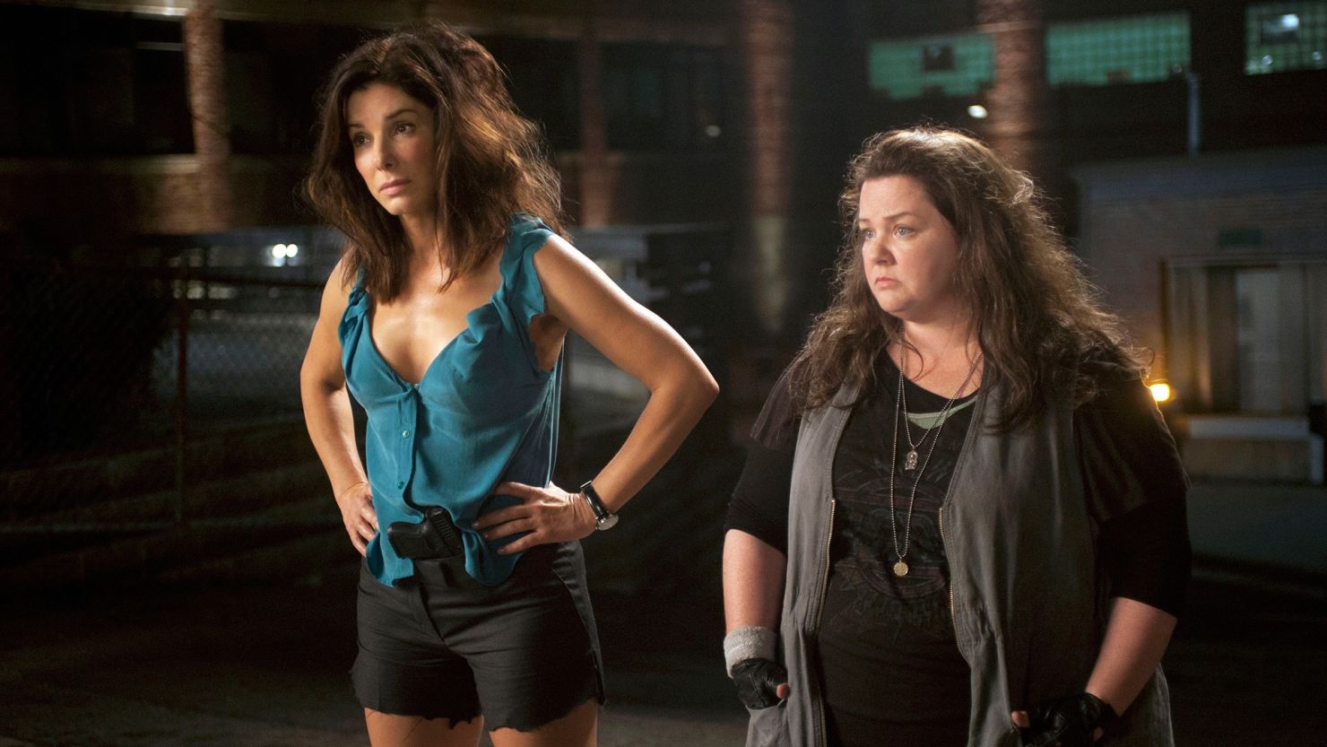Sandra Bullock stars as Special Agent Sarah Ashburn and Melissa McCarthy stars as Det. Shannon Mullins in "The Heat."

