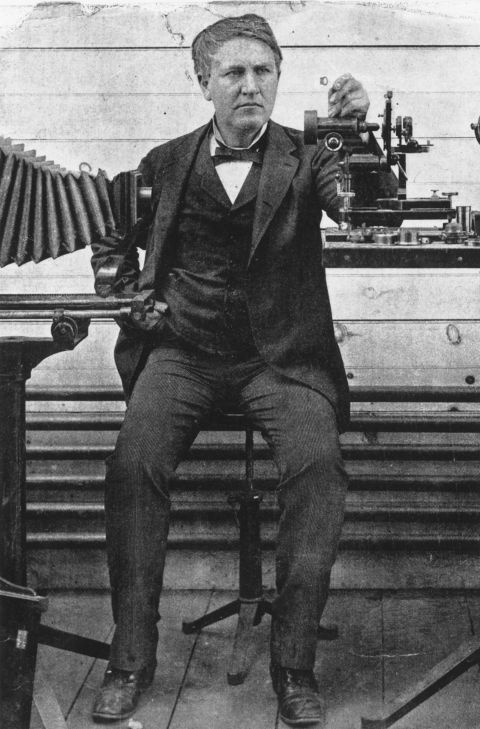 Inventor Thomas Edison and his associates are credited with a number of motion picture innovations, including the Kinetograph and Kinetoscope, forerunners of cameras and projectors.