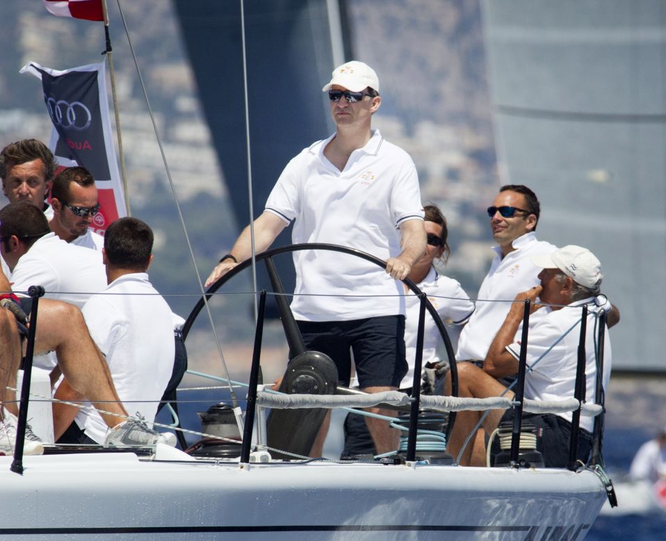 With Spain's unemployment rate at more than 27%, the country's royal family has decided to give up their $27 million luxury yacht in an act of solidarity with their struggling citizens. The  yacht, called "Fortuna", has hosted dignitaries from around the world. Here, Prince Felipe of Spain is pictured sailing the "Aifos" yacht during the 31st Copa del Rey Regatta in Palma de Mallorca last year.