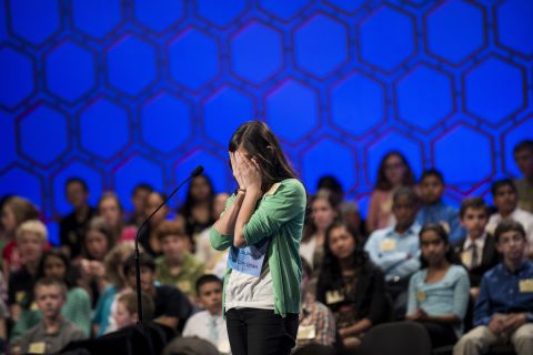 Vismaya J. Kharkar, representing Utah, was eliminated from the championship round on May 30, after mispelling "paryphodrome," which describes leaf venation that has a vein that closely follows the margin.