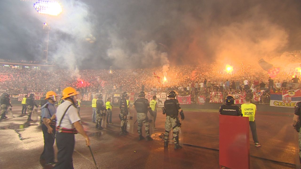 Serbian fans are renowned for creating an intimidating atmosphere, as CNN discovered at the Belgrade derby in May. Despite previous incidents, there was no hint of racism in the match, though the Serbian Football Association's technical director Savo Milosevic did reveal they have no program in place to tackle racism.