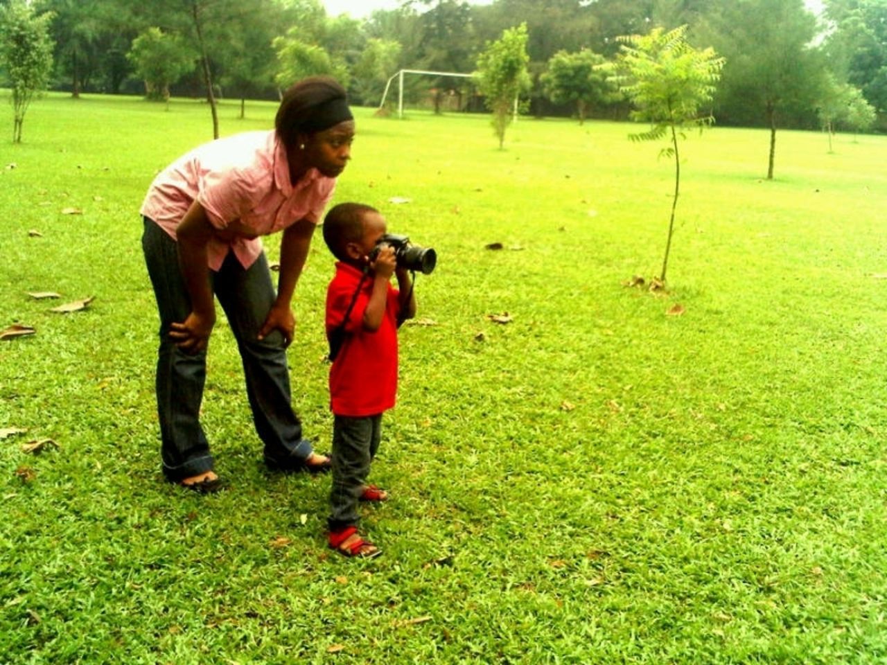 Pius says his son's inspiration comes from the work of his creative family.