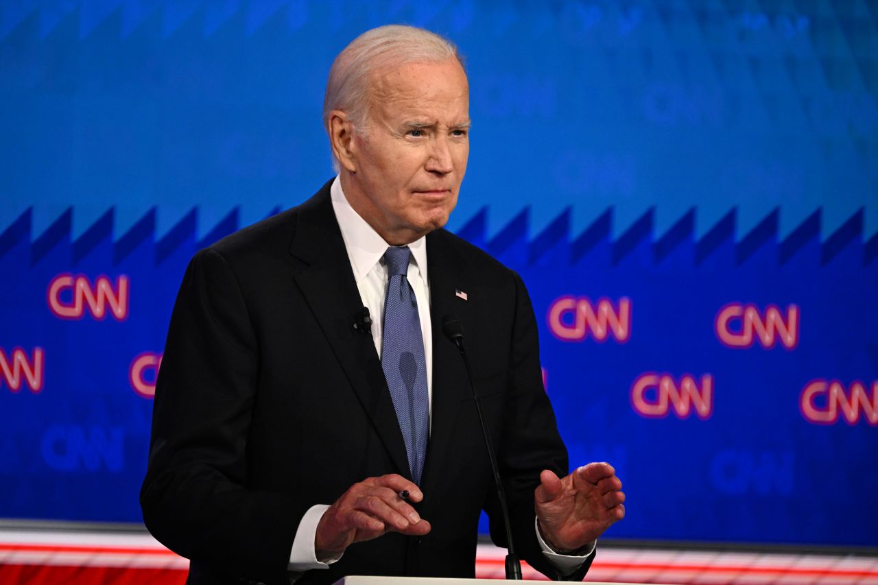 President Joe Biden debates on June 27 in Atlanta.