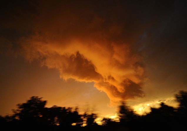 A tornado forms from a severe thunderstorm near Meridian outside of Oklahoma City on Friday, May 31.