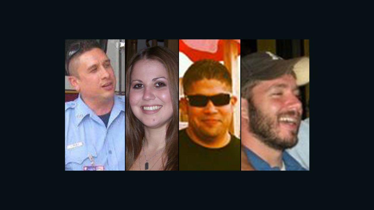 From left to right, Houston firefighters Robert Bebee, Anne Sullivan, Matthew Renaud and Robert Garner were killed in a restaurant fire on Friday, May 31.
