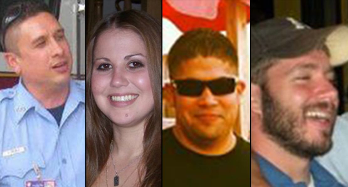 From left to right, Houston firefighters Robert Bebee, Anne Sullivan, Matthew Renaud and Robert Garner were killed in a restaurant fire on Friday, May 31.