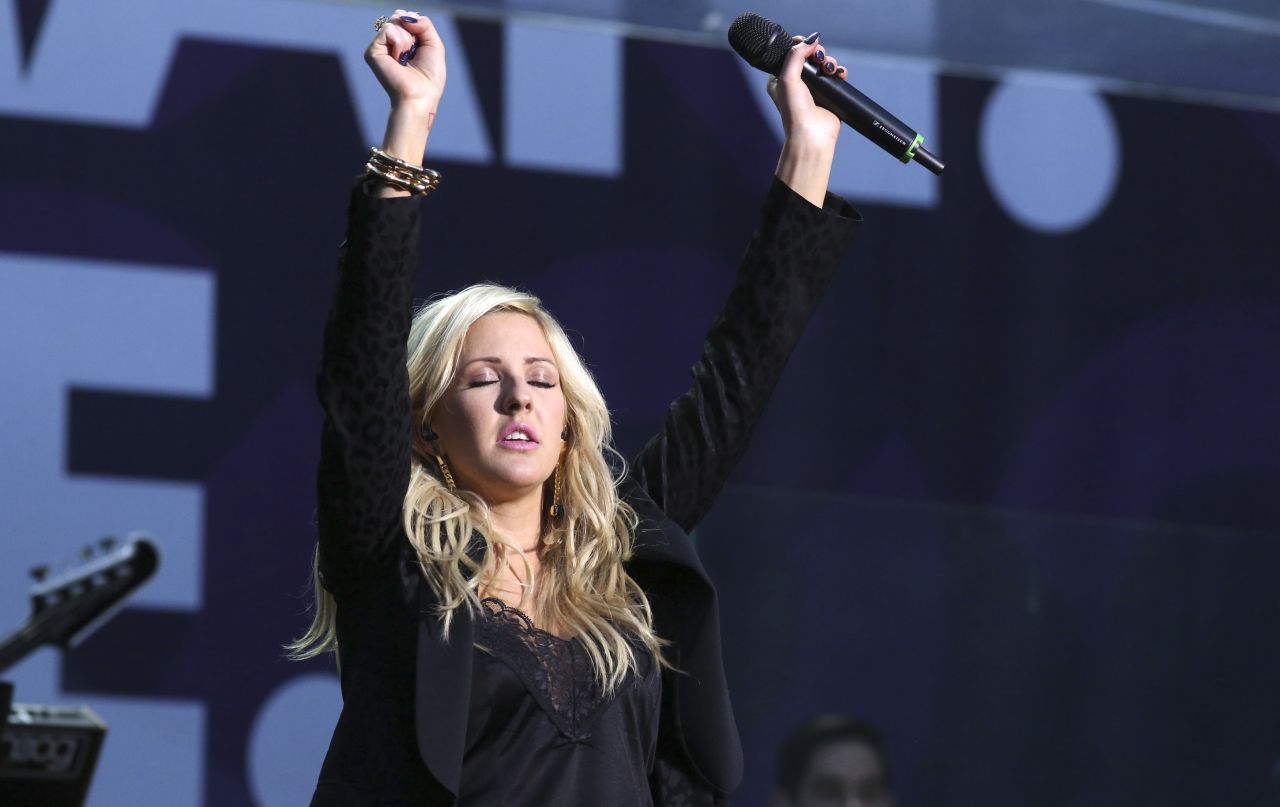 Singer Ellie Goulding performs. According to the Chime for Change website, the proceeds from ticket sales will go entirely to projects aimed to improve the lives of girls and women across the globe.  
