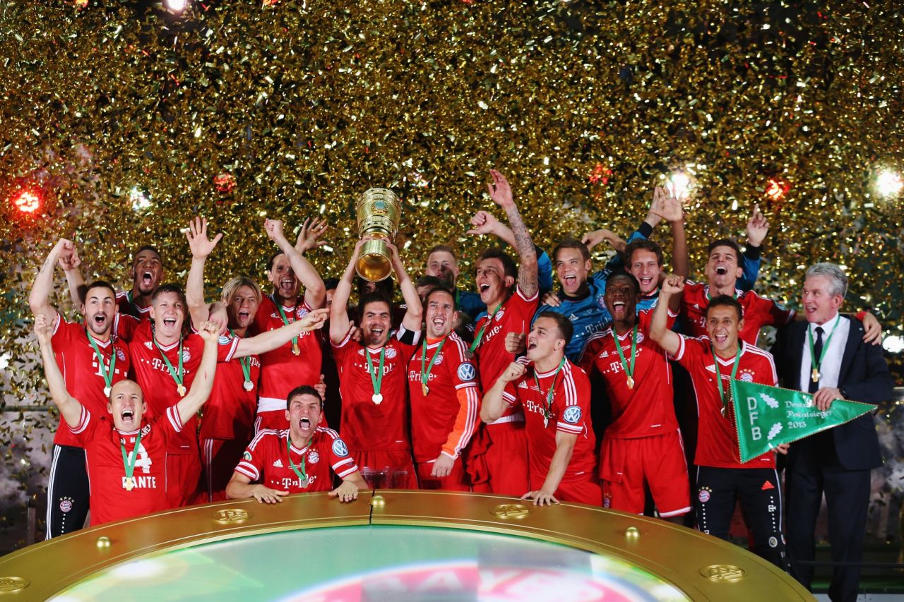 Bayern's 3-2 victory over Stuttgart in the final made the Bavarian side the first from Germany to win a treble in one season, having romped to victory in the Bundesliga before winning the Champions League. 