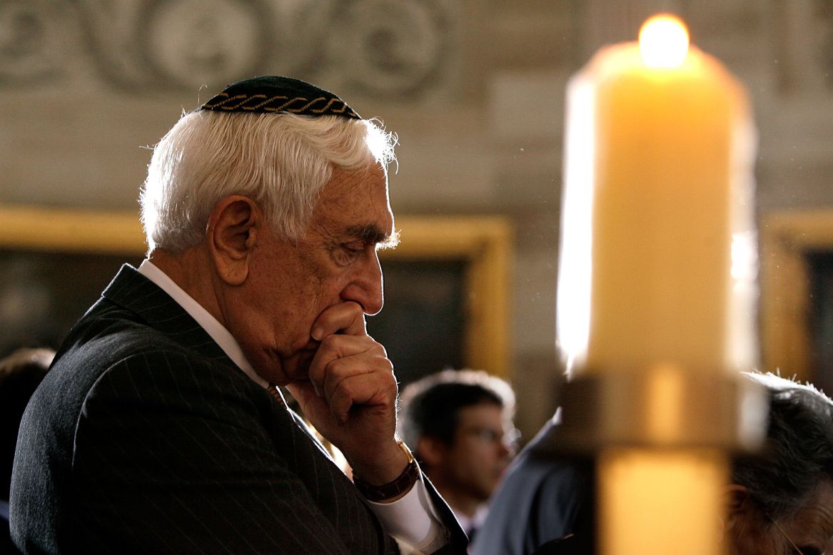 Lautenberg attends a ceremony in honor of victims of the holocaust in Washington on May 1, 2008.