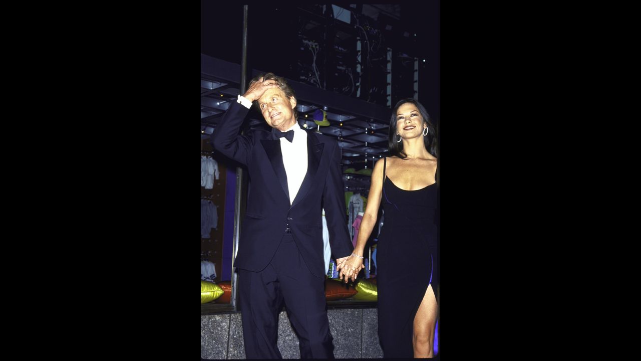 Douglas and Catherine Zeta-Jones attend an anniversary party for "Saturday Night Live" in 1999. On November 18, 2000, the couple married. 