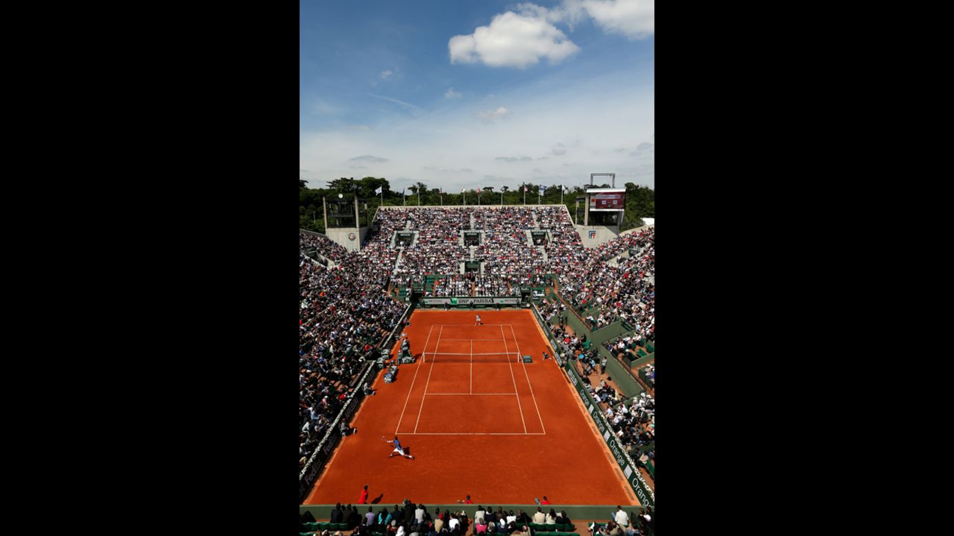 Sunny skies continue on the ninth day of the French Open at Roland Garros on June 3 in Paris.
