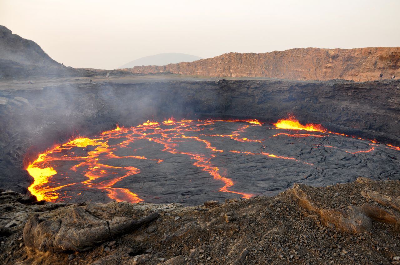 Raw, immense and majestically beautiful, the Erta Ale volcanic crater also sits within the Danakil Depression. Known for being the world's oldest active lava lake, the locals call it "the gateway to hell".