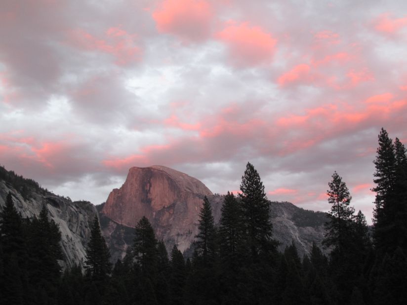 Another view of Half Dome from Cook's Meadow shows the glorious colors at sunset.