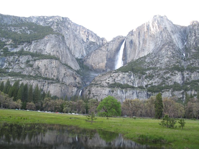 Enjoy the breathtaking view of Yosemite Falls, seen here from Cook's Meadow in the spring.