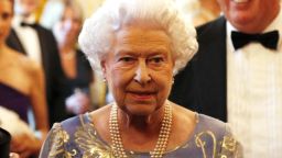 Queen Elizabeth II looks on during a reception for the Royal National Institute for the Blind held at St James Palace in London on June 3, 2013. 