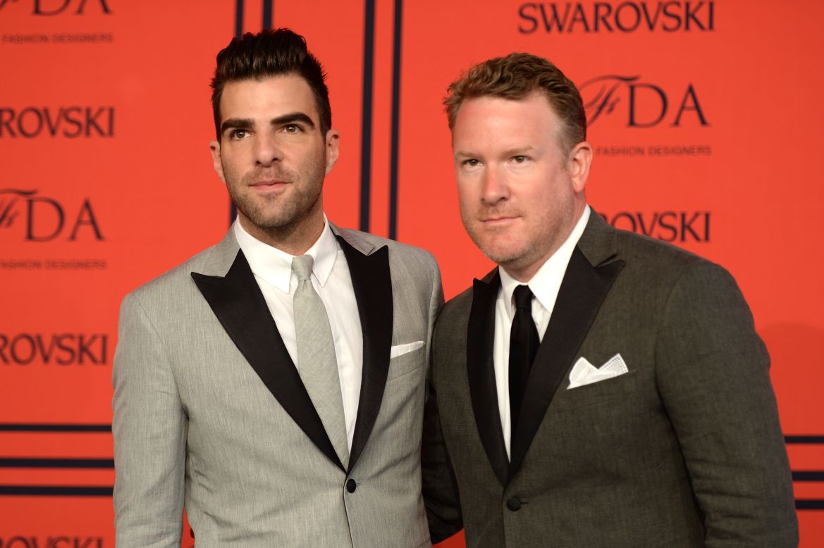 Zachary Quinto, left, the actor who has taken on the mantle of  iconic sci-fi character Spock (next seen in "Star Trek Into Darkness") wears a suit by menswear designer <a href="http://cfda.com/designer/todd-snyder" target="_blank" target="_blank">Todd Snyder</a>, who lost the emerging designer award to Dao-Yi Chow and Maxwell Osborne of Public School.