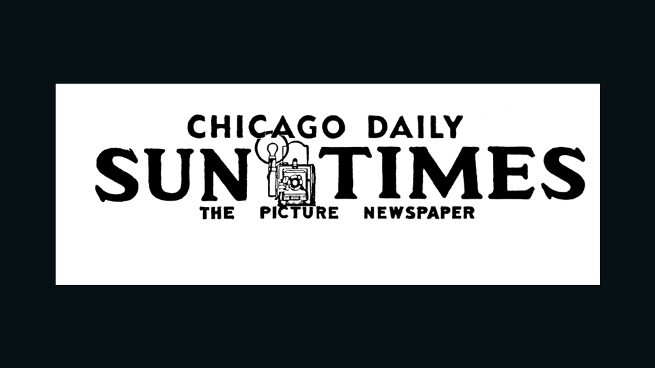 The Sun Times called itself "The Picture Newspaper" in this old nameplate with the image of a camera on it.