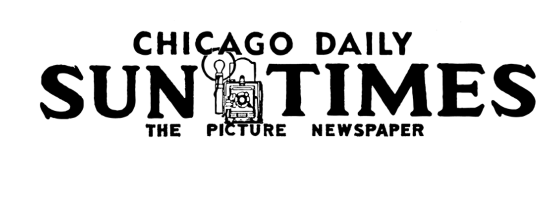 The Sun Times called itself "The Picture Newspaper" in this old nameplate with the image of a camera on it.