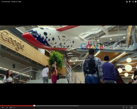 In this scene from a trailer for "The Internship," Clough Commons has been transformed into a Google office building, complete with a rocket hanging from the ceiling.