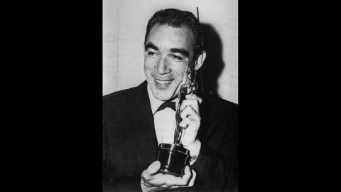 Anthony Quinn winning an Academy Award in 1957.