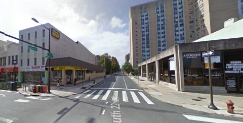 This image from Google Maps shows the building, seen on the left, before the collapse.