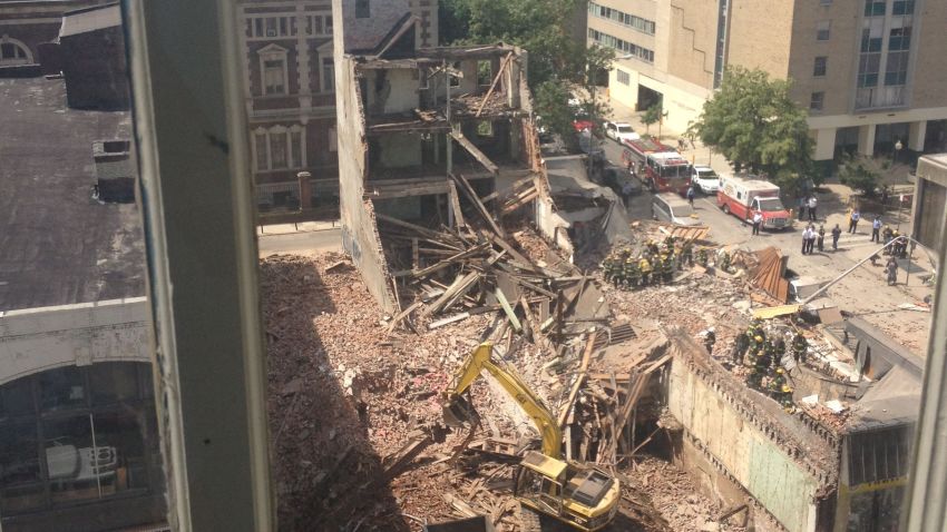 iReporter Mike Adam shot this photo of the collapse from his apartment building across the street. 